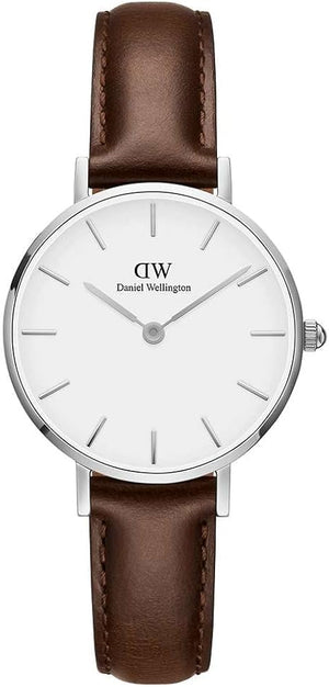 Daniel Wellington Classic Petite White Dial Brown Leather Strap Watch For Women - DW00100239 Buy Now By Daniel Wellington