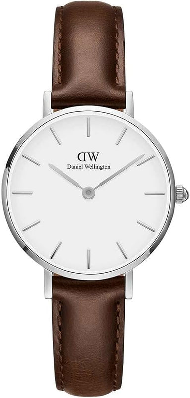 Daniel Wellington Classic Petite White Dial Brown Leather Strap Watch For Women - DW00100239 Buy Now By Daniel Wellington