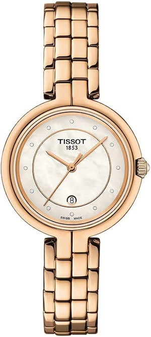 Tissot T Lady Flamingo Mother of Pearl Dial Rose Gold Steel Strap Watch For Women - T094.210.33.116.02 Buy Now By Tissot