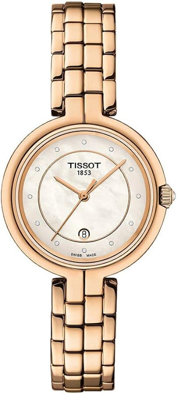 Tissot T Lady Flamingo Mother of Pearl Dial Rose Gold Steel Strap Watch For Women - T094.210.33.116.02 Buy Now By Tissot