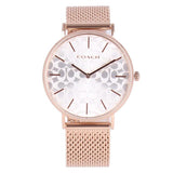 Coach Perry Silver Dial Rose Gold Mesh Bracelet Watch for Women - 14503386 Buy Now By Coach
