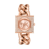 Michael Kors Chain Lock Three-Hand Rose Gold Dial Rose Gold Steel Strap Watch for Women - MK4827 Buy Now By Michael Kors