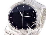 Gucci G Timeless Diamonds Black Dial Silver Steel Strap Watch For Women - YA126408 Buy Now By Gucci