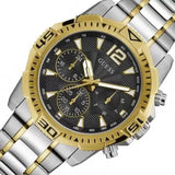 Guess Commander Chronograph Black Dial Two Tone Steel Strap Watch for Men - GW0056G4 Buy Now By Guess