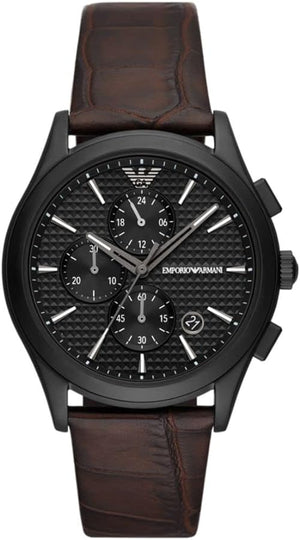 Emporio Armani Paolo Chronograph Black Dial Brown Leather Strap Watch For Men - AR11549 Buy Now By Emporio Armani