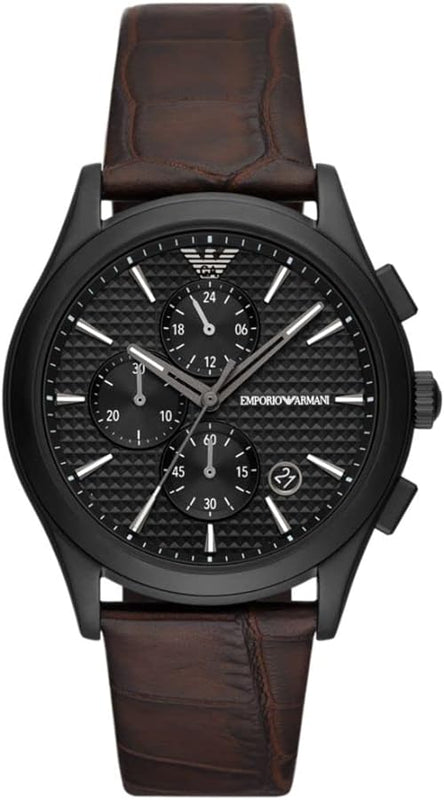 Emporio Armani Paolo Chronograph Black Dial Brown Leather Strap Watch For Men - AR11549 Buy Now By Emporio Armani