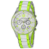 Marc Jacobs Rock Chronograph White Dial White & Green Silicone Strap Watch for Women - MBM2592 Buy Now By Marc Jacobs