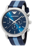 Emporio Armani Luigi Chronograph Quartz Blue Dial Blue Nylon Strap Watch For Men - AR1949 Buy Now By Emporio Armani