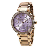 Michael Kors Parker Purple Dial Rose Gold Steel Strap Watch for Women - MK6169 Buy Now By Michael Kors