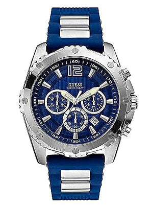 Guess Sport Multifunction Blue Dial Blue Rubber Strap Watch For Men - W0167G3 Buy Now By Guess