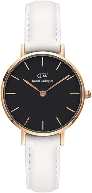 Daniel Wellington Classic Petite Bondi Black Dial White Leather Strap Watch For Women - DW00100285 Buy Now By Daniel Wellington
