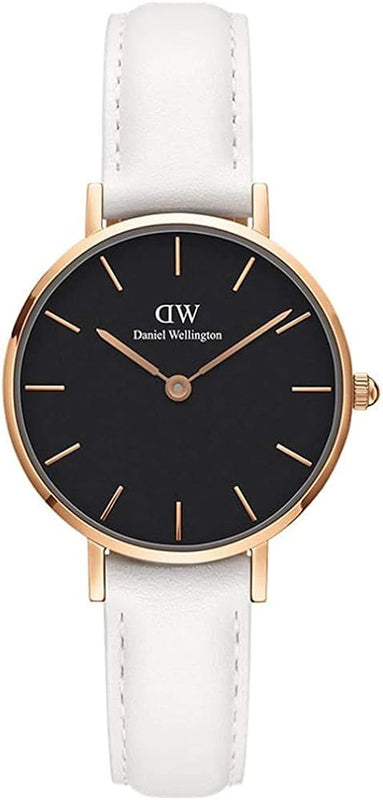 Daniel Wellington Classic Petite Bondi Black Dial White Leather Strap Watch For Women - DW00100285 Buy Now By Daniel Wellington