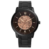 Fossil Neutra Automatic Skeleton Black Dial Black Steel Strap Watch for Men - ME3183 Buy Now By Fossil