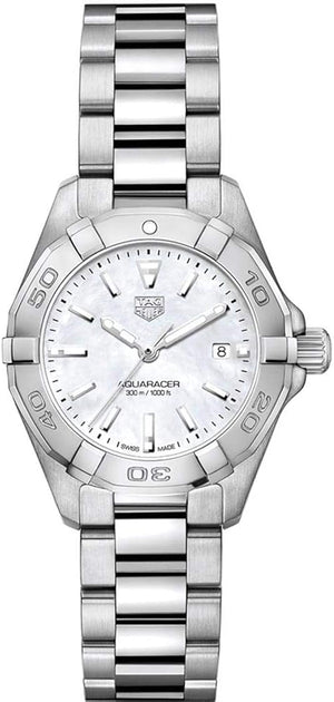 Tag Heuer Aquaracer Quartz Mother of Pearl White Dial Silver Steel Strap Watch for Women - WBD1411.BA0741 Buy Now By Tag Heuer