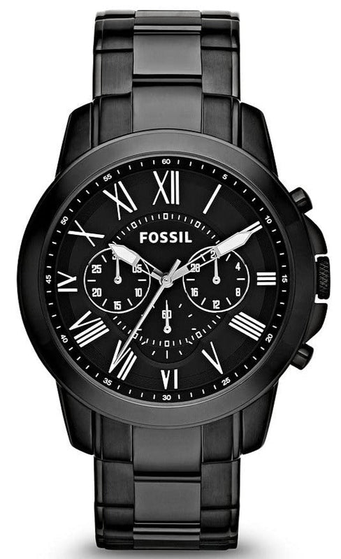 Fossil Grant Chronograph Black Dial Black Steel Strap Watch for Men - FS4832 Buy Now By Fossil