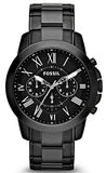 Fossil Grant Chronograph Black Dial Black Steel Strap Watch for Men - FS4832 Buy Now By Fossil