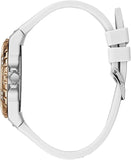 Guess Diamonds White Dial White Rubber Strap Watch For Women - W0426L1 Buy Now By Guess