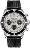 Breitling Superocean Heritage B01 Chronograph 44 Silver Dial Black Mesh Bracelet Watch for Men - AB0162121G1S1 Buy Now By Breitling