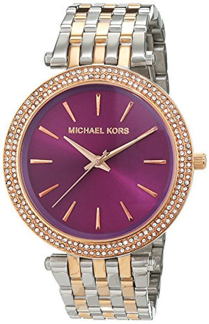 Michael Kors Darci Purple Dial Two Tone Steel Strap Watch for Women - MK3353 Buy Now By Michael Kors