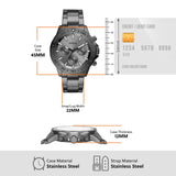 Fossil Bannon Multifunction Chronograph Grey Dial Grey Steel Strap Watch for Men - BQ2491 Buy Now By Fossil