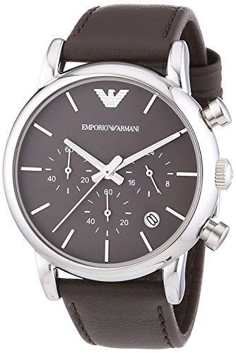 Emporio Armani Classic Chronograph Brown Dial Brown Leather Strap Watch For Men - AR1734 Buy Now By Emporio Armani