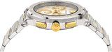 Versace Greca Chronograph White Dial Two Tone Steel Strap Watch For Men - VEZ900321 Buy Now By Versace