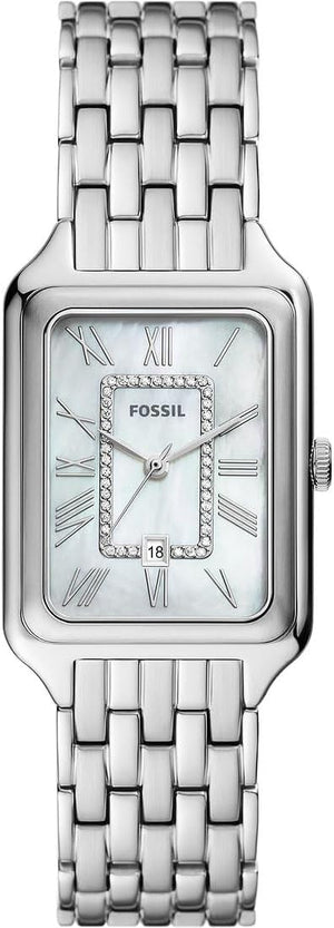 Fossil Raquel Three Hand Date Mother of Pearl Dial Silver Steel Strap Watch for Women - ES5306 Buy Now By Fossil