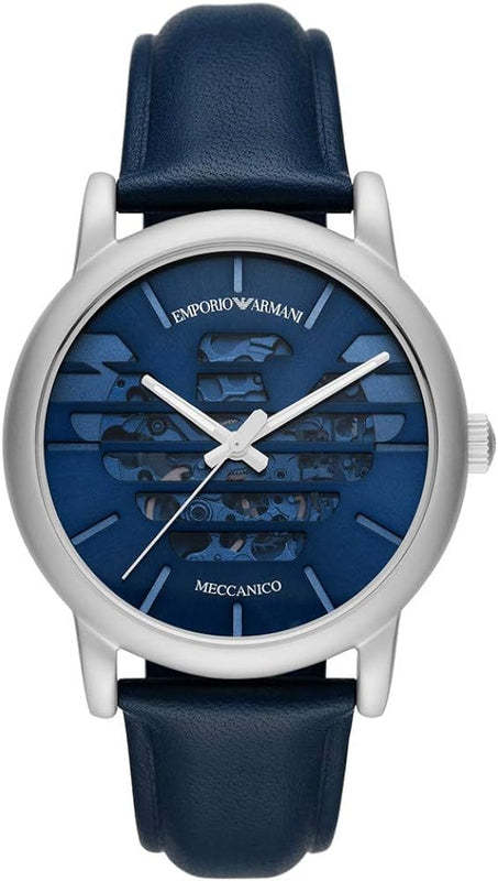 Emporio Armani Luigi Automatic Blue Dial Blue Leather Strap Watch For Men - AR60030 Buy Now By Emporio Armani
