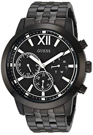 Guess Horizon Chronograph Black Dial Black Steel Strap Watch For Men - W0379G2 Buy Now By Guess