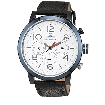 Tommy Hilfiger Jake Multi Function Quartz White Dial Black Leather Strap Watch for Men - 1791235 Buy Now By Tommy Hilfiger