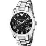 Emporio Armani Valente Chronograph Black Dial Silver Stainless Steel Watch For Men - AR0673 Buy Now By Emporio Armani