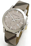 Burberry The City Smoke Dial Checked Brown Leather Strap Watch for Men - BU9358 Buy Now By Burberry