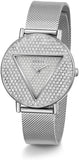 Guess Iconic Diamonds Silver Dial Silver Mesh Bracelet Watch For Women - GW0477L1 Buy Now By Guess