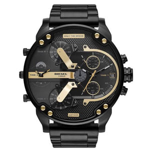 Diesel Mr. Daddy 2.0 Chronograph Black Dial Black Steel Strap Watch For Men - DZ7435 Buy Now By Diesel