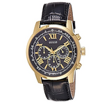 Guess Horizon Chronograph Quartz Black Dial Black Leather Strap Watch For Men - W0380G7 Buy Now By Guess