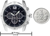 Guess Intrepid Chronograph Black Dial Two Tone Steel Strap Watch for Men - W0167G1 Buy Now By Guess