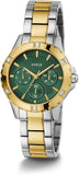 Guess Mist Analog Green Dial Two Tone Steel Strap Watch For Women - GW0723L1 Buy Now By Guess