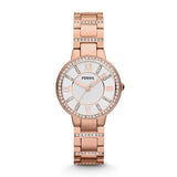 Fossil Virginia White Dial Rose Gold Steel Strap Watch for Women - ES3284 Buy Now By Fossil