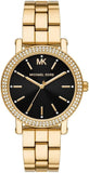 Michael Kors Corey Three Hand Black Dial Gold Steel Strap Watch for Women - MK7345 Buy Now By Michael Kors