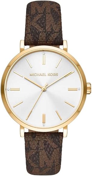 Michael Kors Addyson Three-Hand Silver Dial Brown Leather Strap Watch for Women - MK2945 Buy Now By Michael Kors