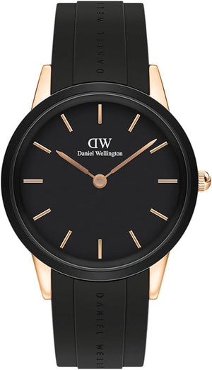 Daniel Wellington Iconic Motion Black Dial Rubber Strap Watch For Women - DW00100426 Buy Now By Daniel Wellington