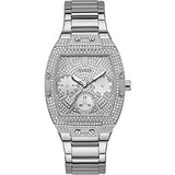 Guess Raven Diamonds Silver Dial Silver Steel Strap Watch for Women - GW0104L1 Buy Now By Guess