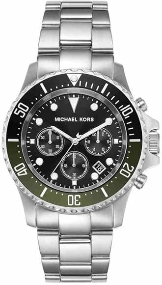 Michael Kors Everest Chronograph Black Dial Silver Steel Strap Watch For Men - MK8976 Buy Now By Michael Kors