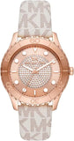 Michael Kors Runway Quartz Rose Gold Dial White Leather Strap Watch For Women - MK6980 Buy Now By Michael Kors