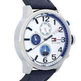 Tommy Hilfiger Jackson Silver Dial Black Leather Strap Watch for Men - 1791240 Buy Now By Tommy Hilfiger