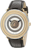 Versace V Metal Icon Quartz Silver Dial Brown Leather Strap Watch For Men - VQL010015 Buy Now By Versace