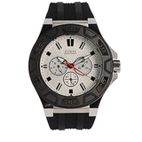 Guess Force Analog Quartz White Dial Black Rubber Strap Watch For Men - W0674G3 Buy Now By Guess