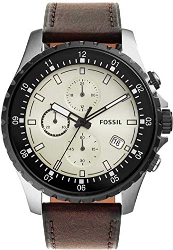 Fossil Dillinger Chronograph White Dial Brown Leather Strap Watch for Men - FS5674 Buy Now By Fossil