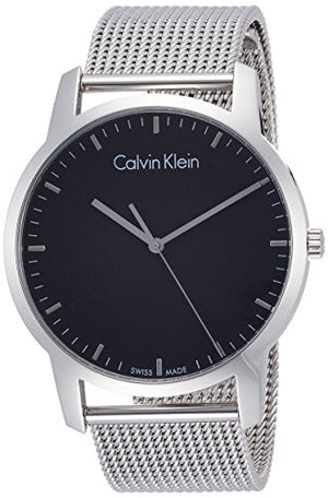 Calvin Klein City Chronograph Black Dial Silver Mesh Bracelet Watch for Men - K2G2G121 Buy Now By Calvin Klein