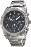 Fossil Bronson Chronograph Black Dial Silver Steel Strap Watch for Men - FS5710 Buy Now By Fossil